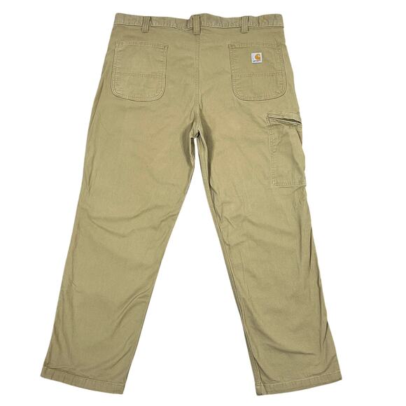Carhartt Relaxed Fit Work Pants Men's 42x30 Dark Khaki Rugged Flex Canvas 102291 - Picture 2 of 10
